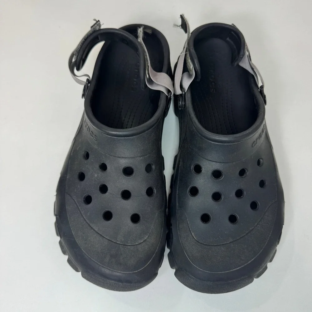Crocs Classic All-Terrain Clogs Black Rugged Sole Adjustable Strap Mens 12